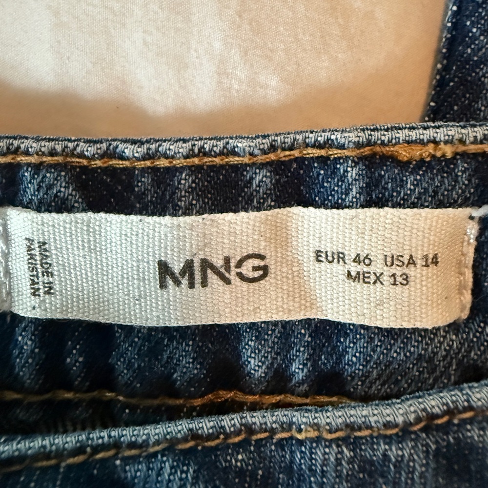 Mango Classic Blue Denim Jeans Tapered MNG size 14 - Picture 2 of 8